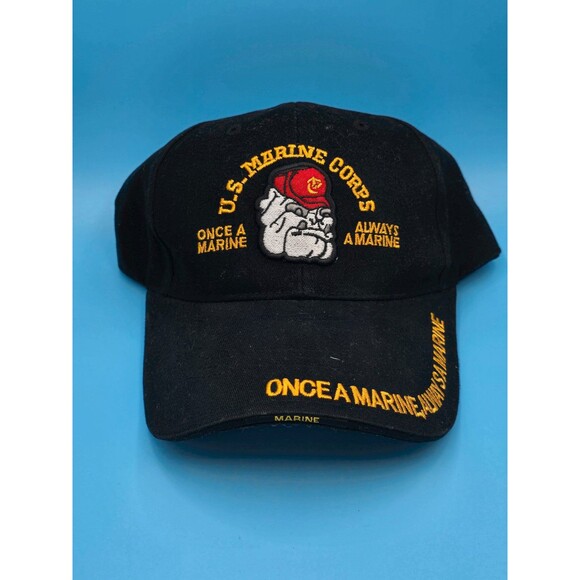 Once A Marine Always A Marine Black Adjustable Hat - Picture 1 of 4